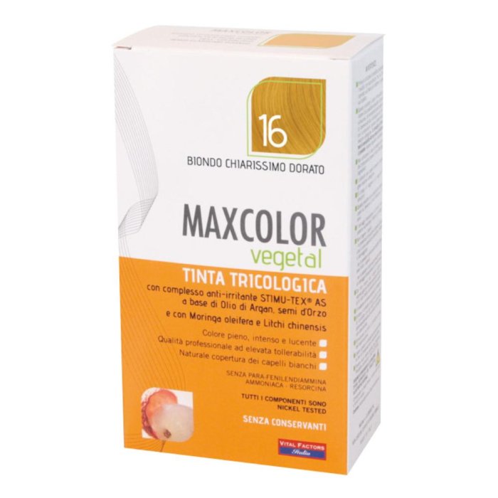 Vital Factors MaxColor Vegetal Tinta Tricologica 16 Biondo Chiarissimo Dorato