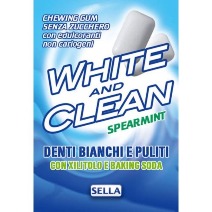 Sella White and Clean Spearmint Chewing Gum senza zucchero 28g