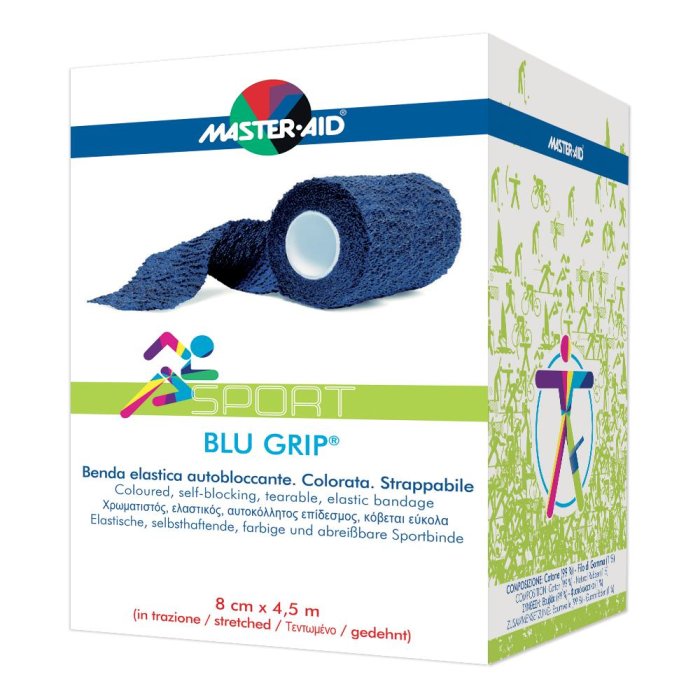 Pietrasanta Pharma Benda Elastica Autobloccante Master-aid Blugrip 8x4,5