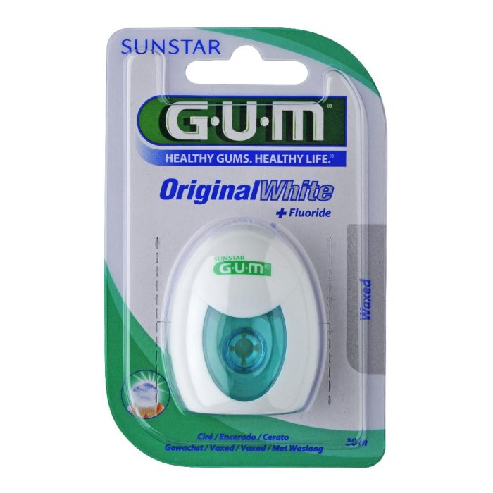 GUM  Igiene Dentale Quotidiana Original White Filo Interdentale Sbiancante 30 metri