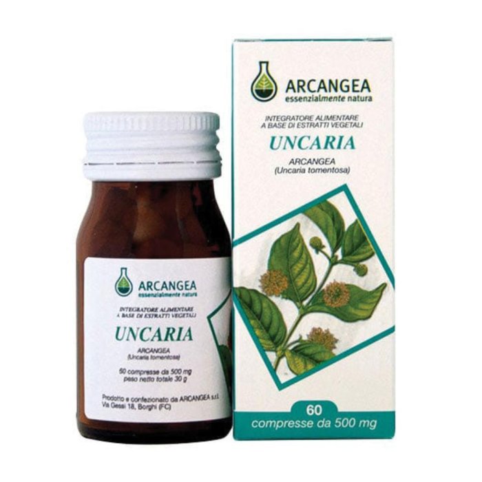 Uncaria 500 mg 60 cps Capsule Integratore Naturale per le Difese Immunitarie
