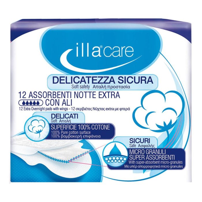 Pietrasanta Pharma Illa Care Assorbente Notte Extra 12 Pezzi