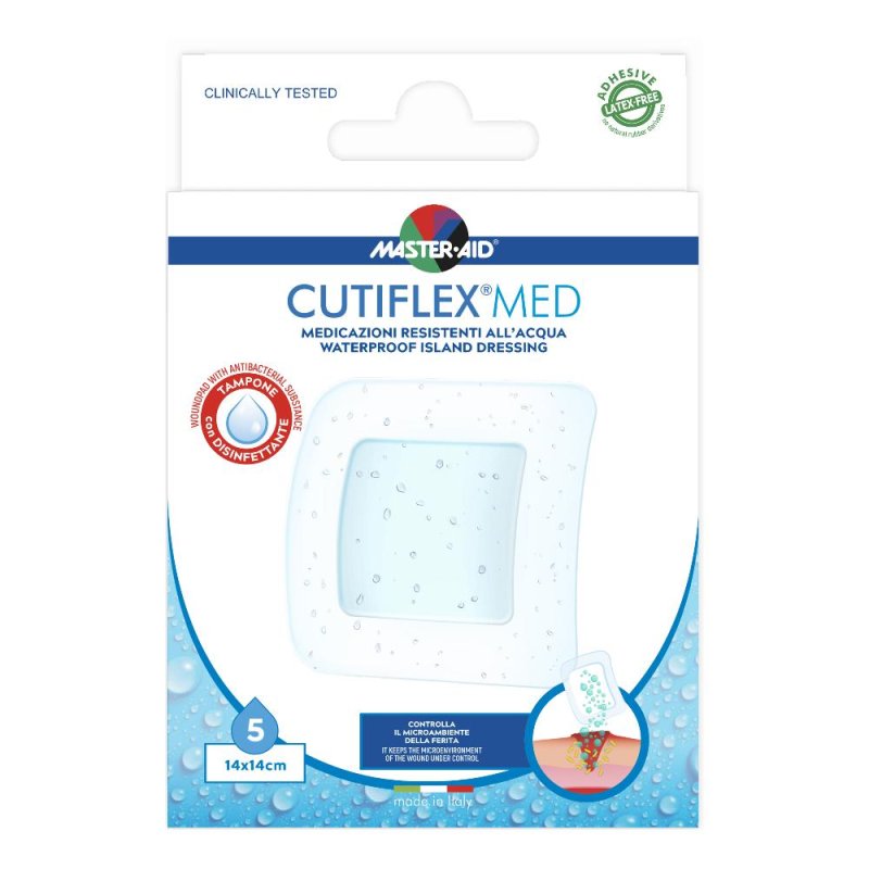 Medicazione Adesiva Impermeabile Trasparente Master-aid Cutiflex 14x14 5 Pezzi