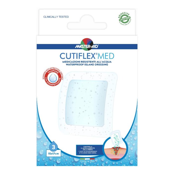Medicazione Adesiva Impermeabile Trasparente Master-aid Cutiflex 15x17 3 Pezzi