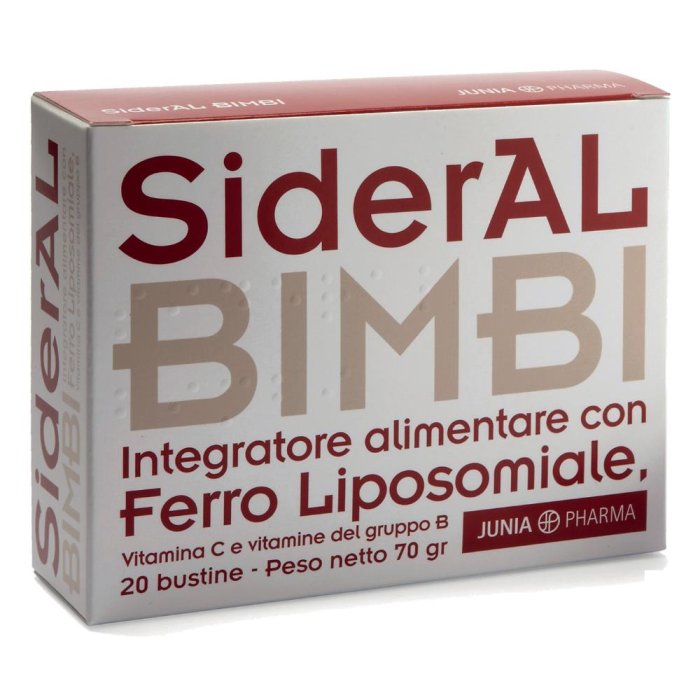 Junia Pharma  Vitamine Minerali SiderAl Bimbi Ferro Liposomiale 20 Buste