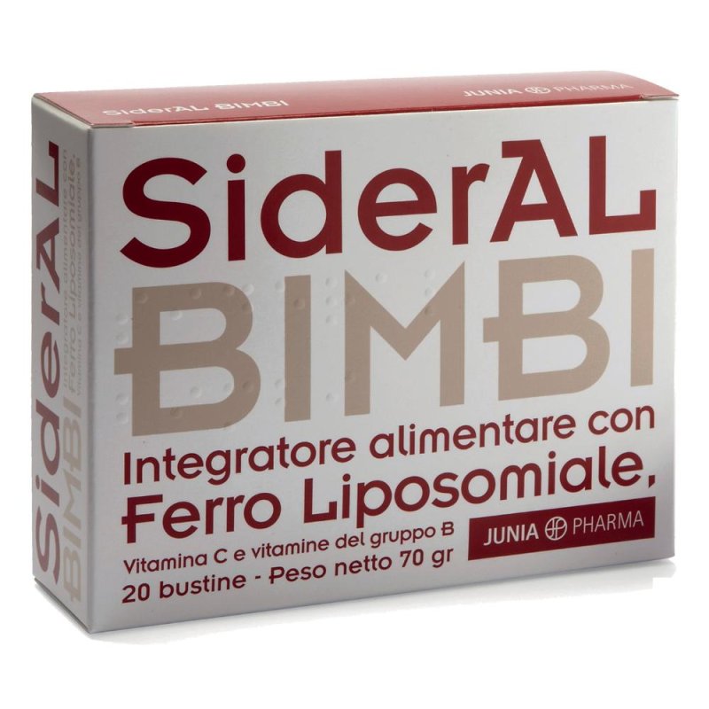 Junia Pharma  Vitamine Minerali SiderAl Bimbi Ferro Liposomiale 20 Buste