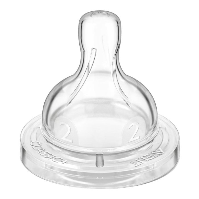 Avent 2 Tettarelle Classic+ Flusso Lento 2 Fori 1m+  Allattamento Neonato