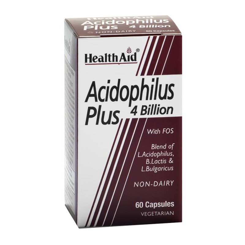 Acidophilus Plus 4 miliardi 60 capsule Health Aid probiotico per flora intestinale