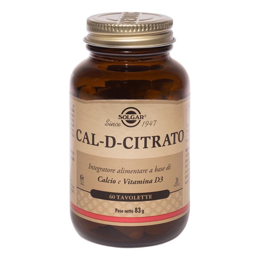 Solgar  Minerali Cal-D-Citrato Integratore Alimentare 60 Tavolette