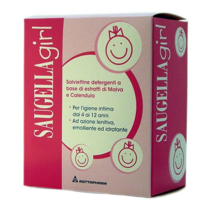 Saugella Girl Salviette Detergenti Intime per Bambine 4-12 Anni 10 Bustine Monouso Delicate