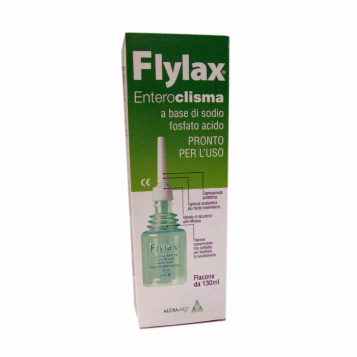 Flylax enteroclisma 130 ml soluzione evacuante pronta all'uso
