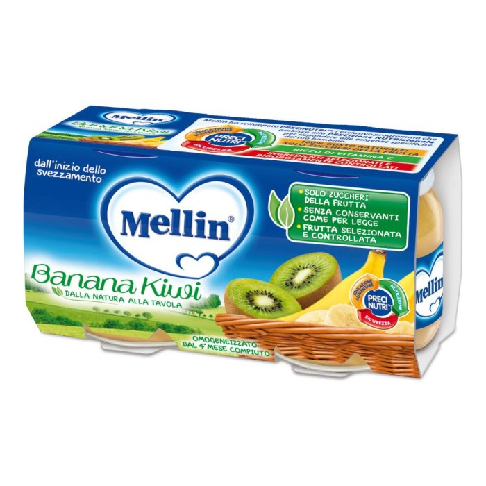 Mellin Omogeneizzato Banana Kiwi 100 G 2 Pezzi