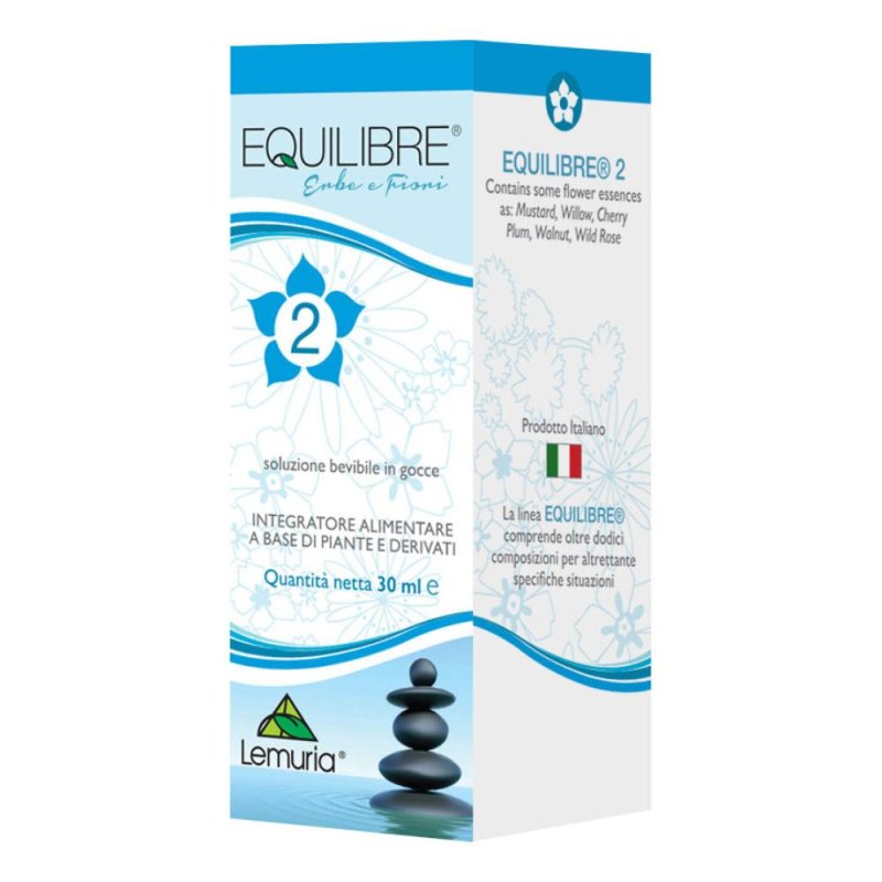 Equilibre 2 Gocce Orali 30 ml Integratore Naturale in Gocce per Benessere Emotivo ed Equilibrio Psicofisico