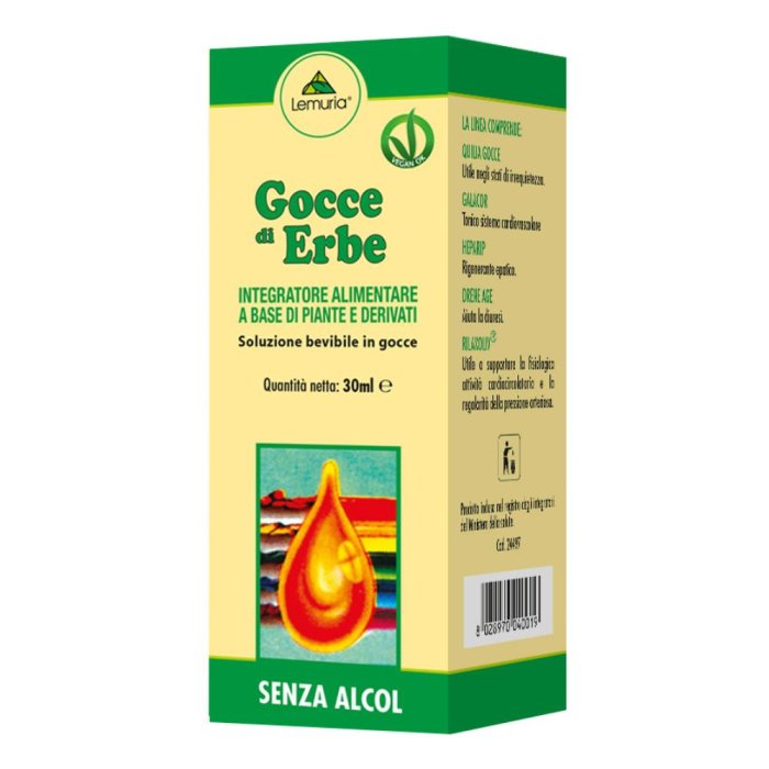 Gocce Erbe Lemuria 30 ml Integratore Naturale a Base di Estratti Vegetali