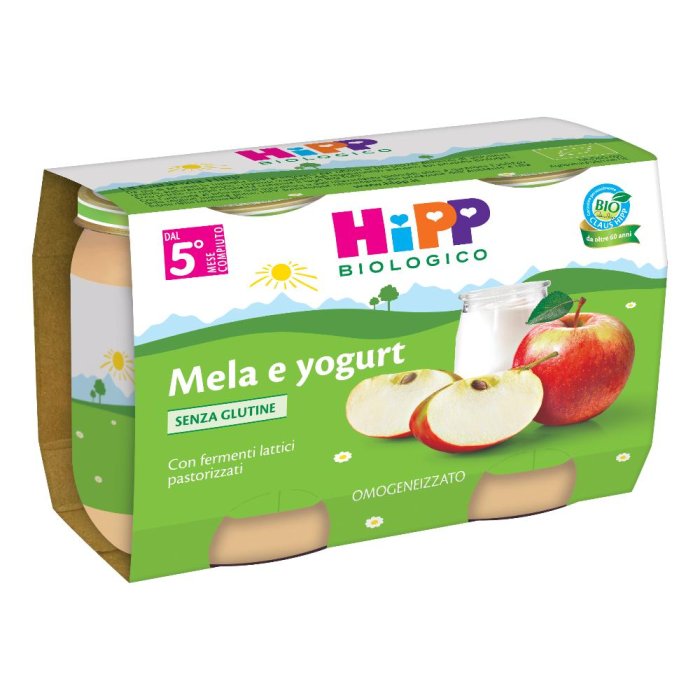 HiPP Bio Omogeneizzato Mela E Yogurt 2x125 gr