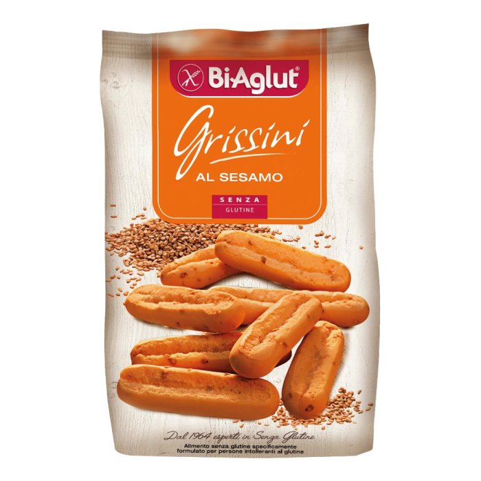 Biaglut Grissini Al Sesamo  150  G Senza Glutine pane, fette e crackers senza glutine per celiaci