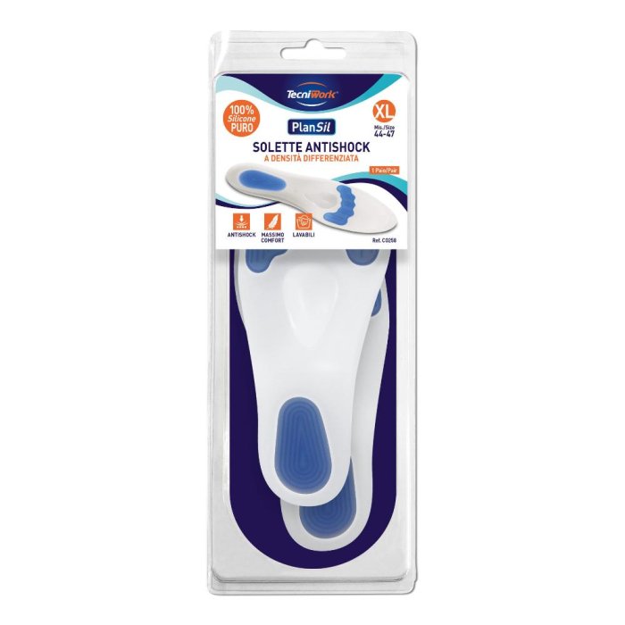 Plansil Soletta per Scarpe Taglia Extra Large – Plantare Ortopedico Ammortizzante e Comfort per Uomo e Donna