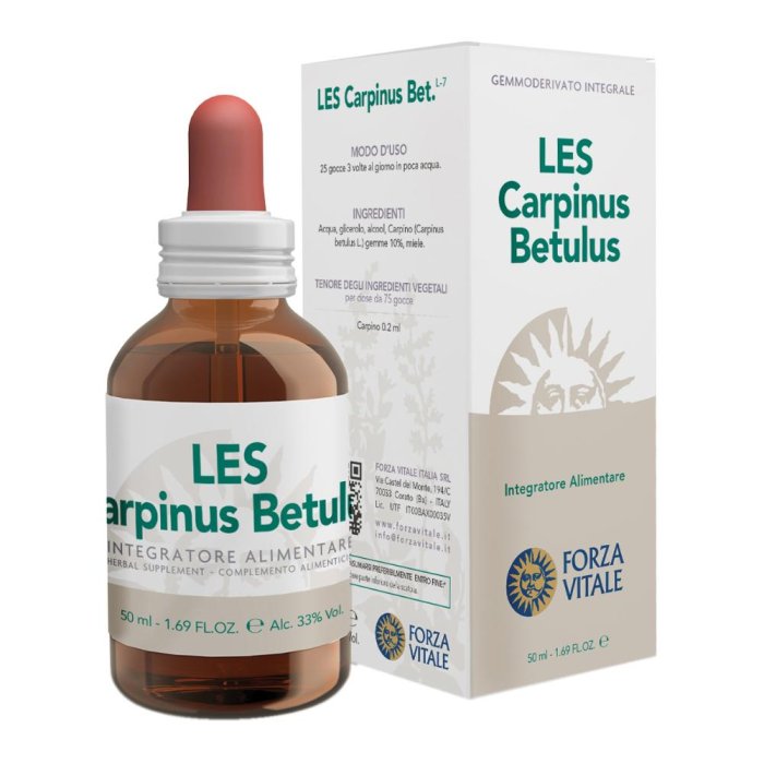 Les Carpinus Betulus Gocce 50 ml Integratore Alimentare Gemmoderivato a Base di Carpinus Betulus