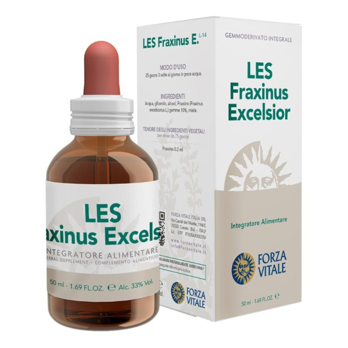 Les Fraxinus Excelsior Gocce Orali Gemmoderivato di Frassino Integratore Naturale 50 Millilitri
