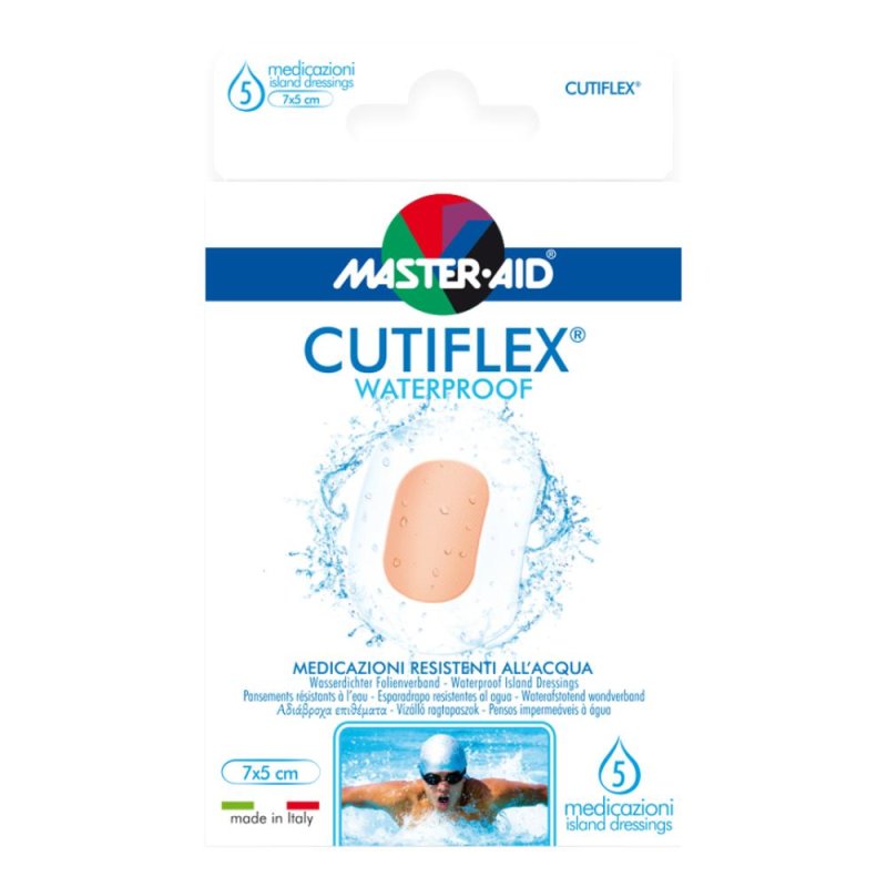 Medicazione Autoadesiva Trasparente Impermeabile Master-aid Cutiflex 7x5 5 Pezzi