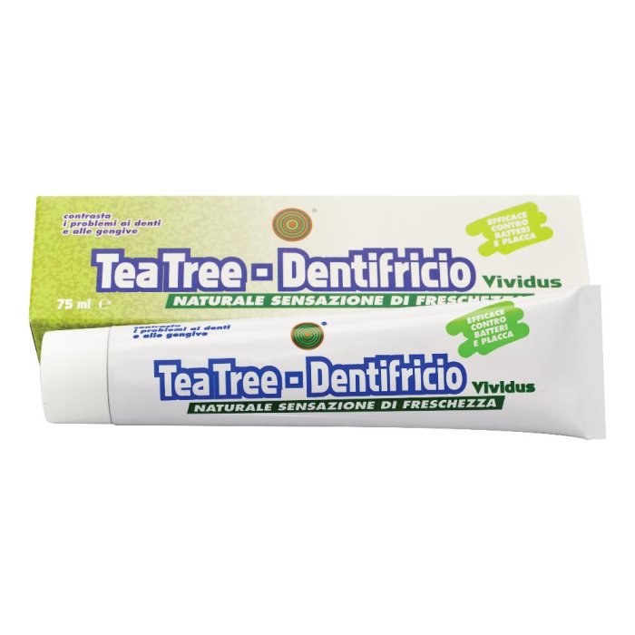 Dentifricio Tea Tree con Olio di Melaleuca 75 ml per Igiene Orale Naturale, Azione Antibatterica e Alito Fresco