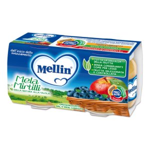 Mellin Omogeneizzato Mela Mirtillo 100% Naturale 2x100g