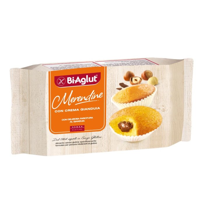 Biaglut Merendine Gianduia 200 G  200  G Senza Glutine biscotti e snack dolci senza glutine per colazione e merenda