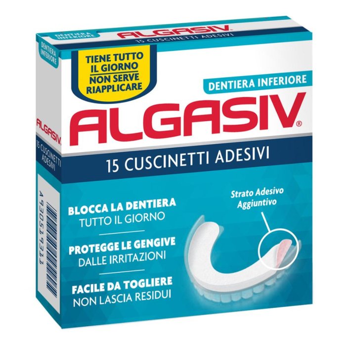 Combe  Protesi Dentali Algasiv 15 Cuscinetti Adesivi Protesi Inferiore