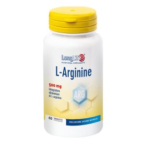 LongLife L-Arginine Integratore di L-Arginina 500mg, 60 Tavolette