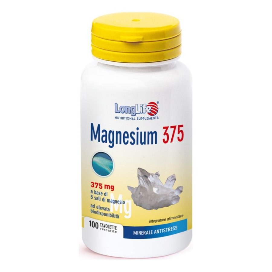 Longlife Magnesium 375 mg 100 Tavolette Integratore di Magnesio Longlife Magnesium 375 mg 100 Tavolette Integratore di Magnesio