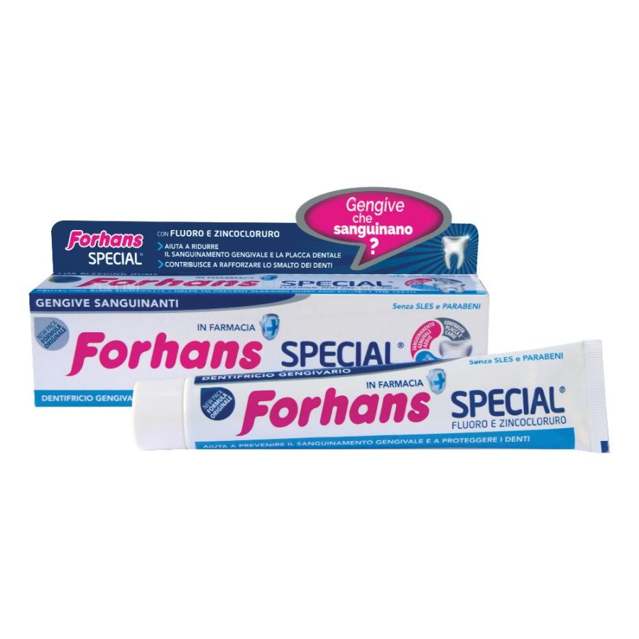 Forhans Igiene Dentale Special Dentifricio Gengivario Con Fluoro Zincocloruro 75 ml Forhans Igiene Dentale Special Dentifricio Gengivario Con Fluoro Zincocloruro 75 ml