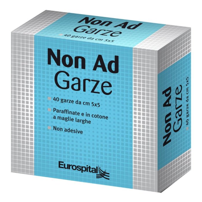 Eurospital Non Ad Garze Grasse Anti-Aderenti 5 x 5 cm 40 Pezzi