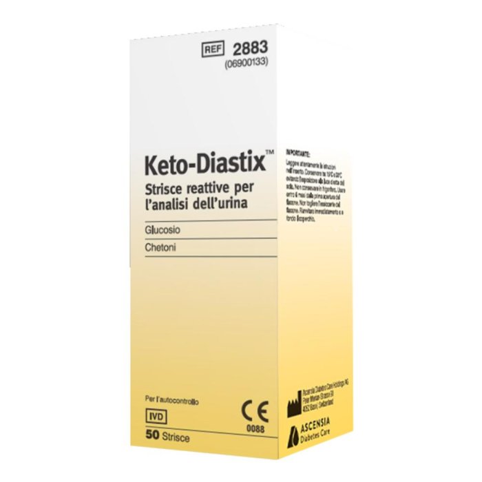 Bayer Keto-Diastix Strisce Reattive per l'Analisi dell'Urina 50 Pezzi