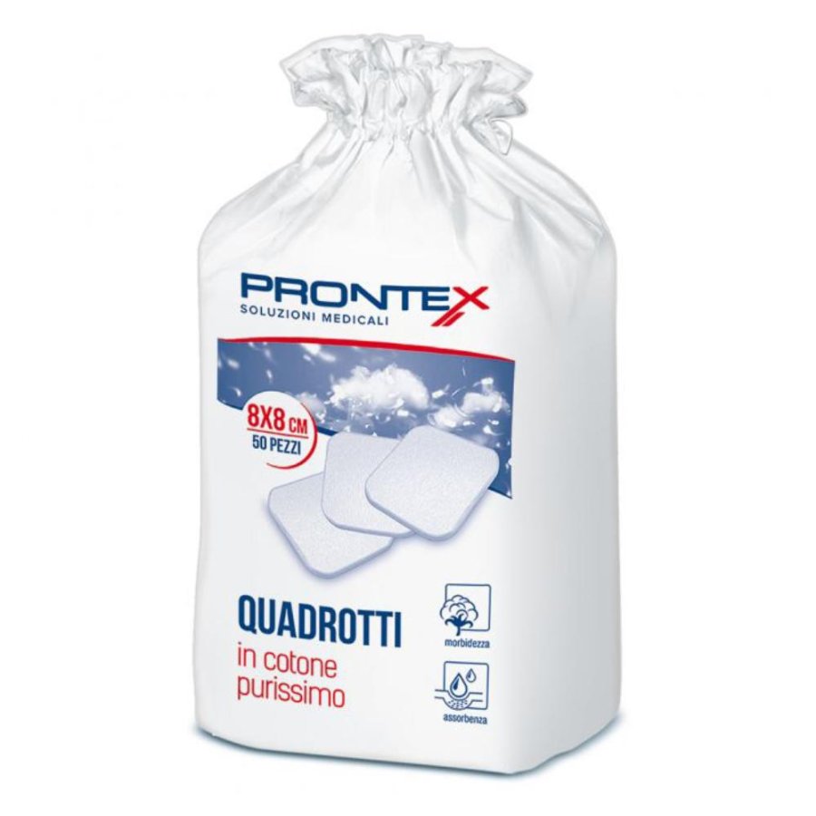 Prontex Quadrotti Di Cotone Purissimo Formato 8 x 8 cm 50 Pezzi Prontex Quadrotti Di Cotone Purissimo Formato 8 x 8 cm 50 Pezzi