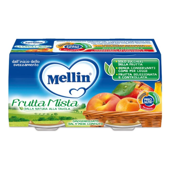 Mellin Omogeneizzato Frutta Mista 100 G 2 Pezzi