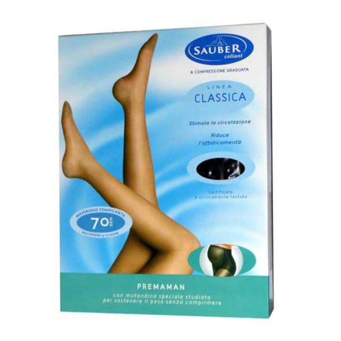 Sauber Collant 70 Denari Premaman Maglia Microrete Nero 5 Linea Classica