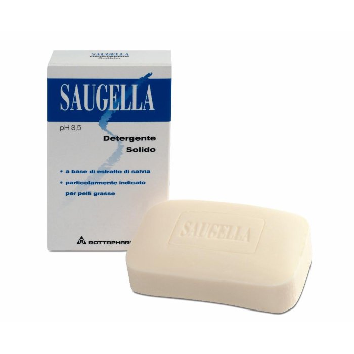 Saugella  Classica Blu Detergente Solido pH 3,5 Pelle Mista e Grassa 100 g
