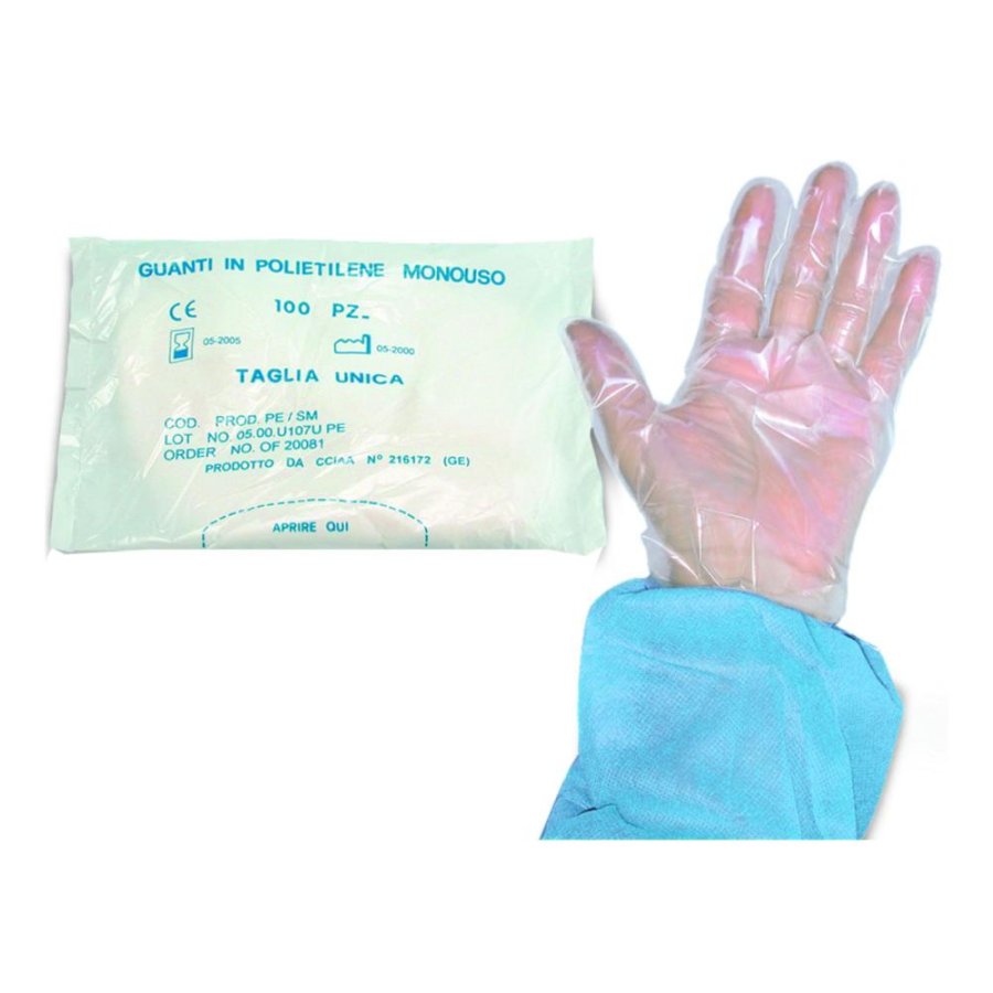 Safety Guanti In Polietilene Monouso Taglia Unica 100 Pezzi