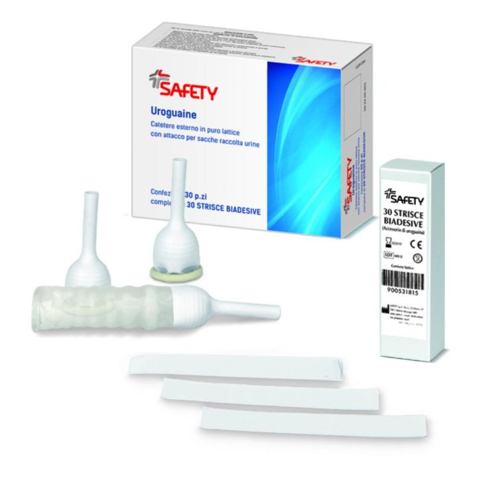 Safety Catetere Esterno Con Striscia Biadesiva Uroguaina 25 Mm 30 Pezzi