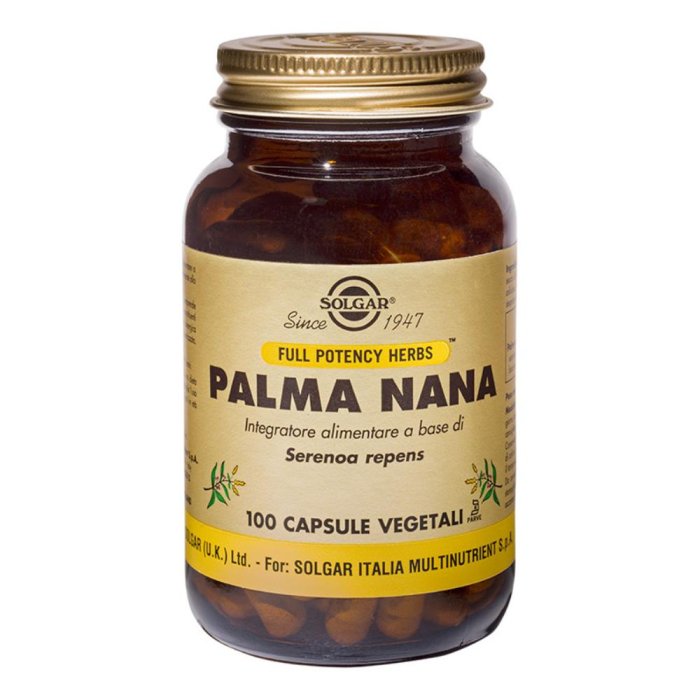 Solgar  Benessere Uomo Palma Nana Integratore Alimentare 100 Capsule