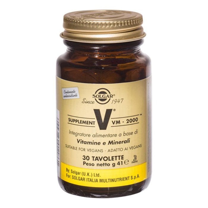 Solgar VM-2000 Integratore Alimentare 30 Tavolette.