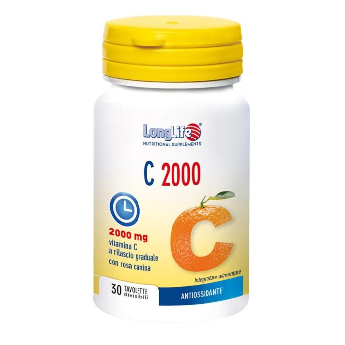 LongLife C 2000 Integratore di Vitamina C a Rilascio Graduale 30 Tavolette