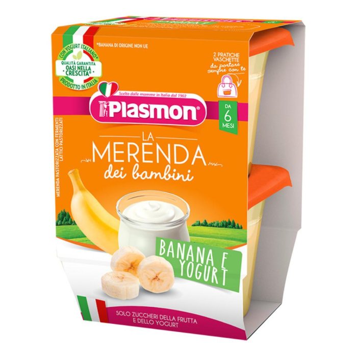 Plasmon La merenda dei Bambini Banana e Yogurt da 6-36 mesi 2 x 120g