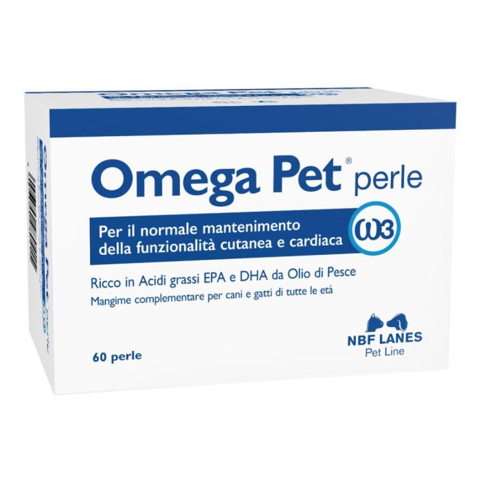 N.B.F. Lanes  Animali Domestici Omega Pet Integratore Cani e Gatti 60 Perle