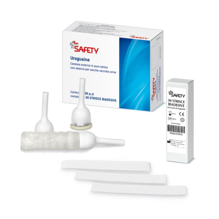 Safety Catetere Esterno Con Striscia Biadesiva Uroguaina 30 Mm 30 Pezzi