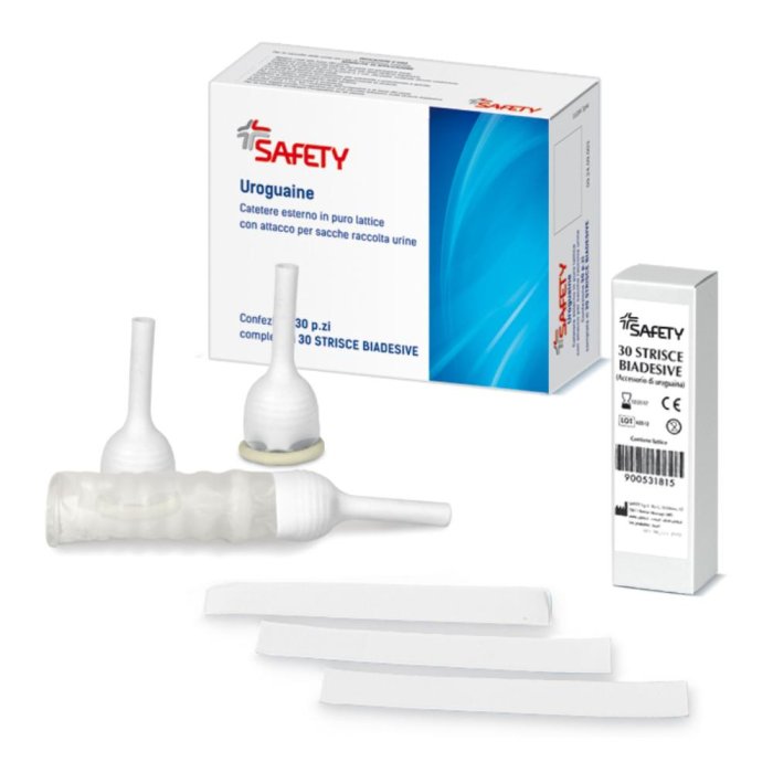 Safety Catetere Esterno Con Striscia Biadesiva Uroguaina 35 Mm 30 Pezzi