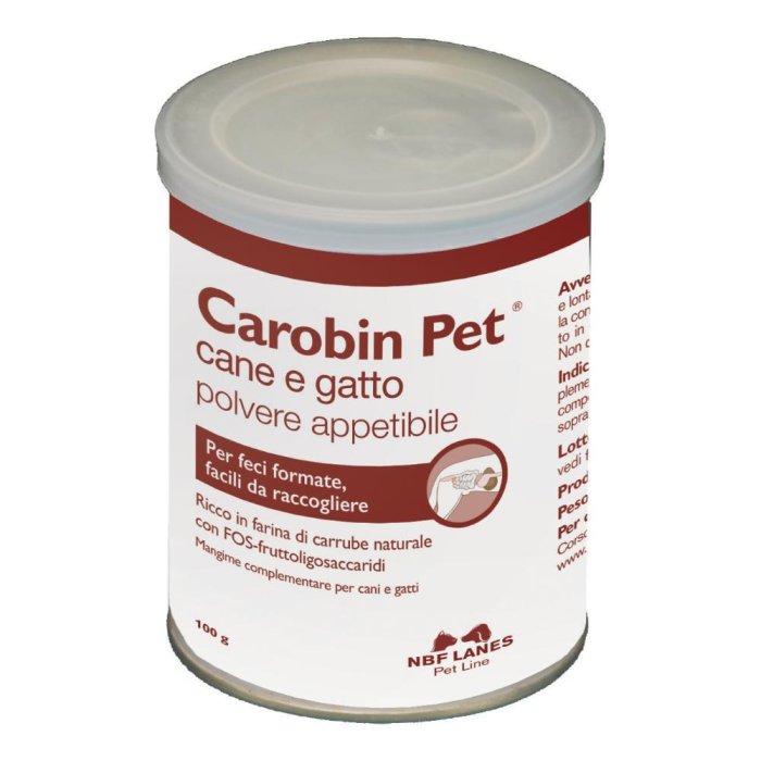 Carobin Pet mangime di sola farina di polpa di carruba per cani e gatti 100 g