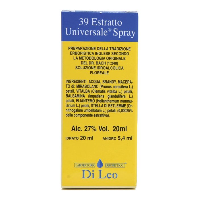 Estratto Universale 39 Spray 20 ml - fiori di Bach per equilibrio emotivo