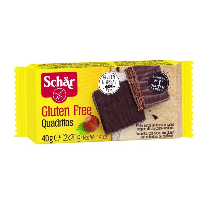 Schar Biscotti Quadritos Wafer Senza Glutine 40 Grammi