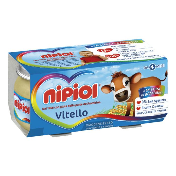 Nipiol Omogeneizzato Vitello  80 G X 2  – Alimentazione Prima Infanzia